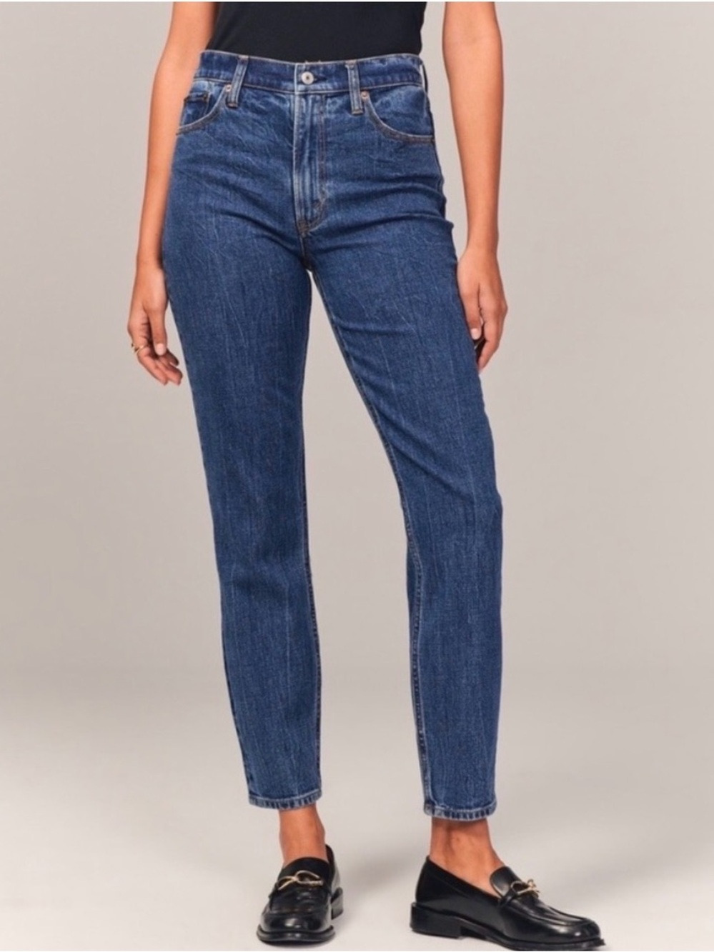 Abercrombie & Fitch The Mom High-Rise Curve Love Women's Jeans Sz 31 12 Dark Wah